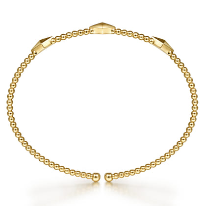14K Yellow Gold Bujukan Pyramid Stations Bangle