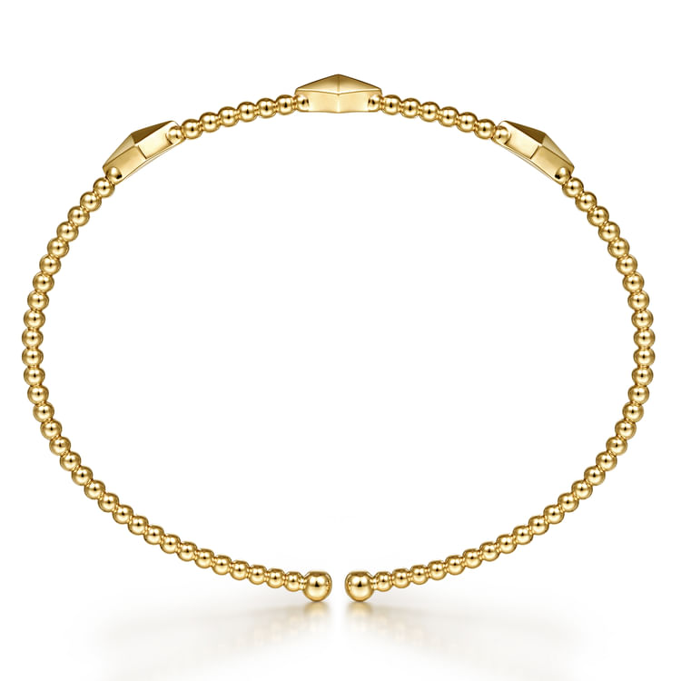 14K Yellow Gold Bujukan Pyramid Stations Bangle