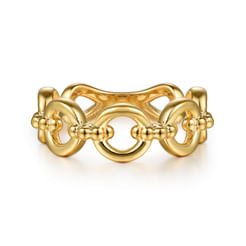 14K Yellow Gold Bujukan Round Link Bold Stackable