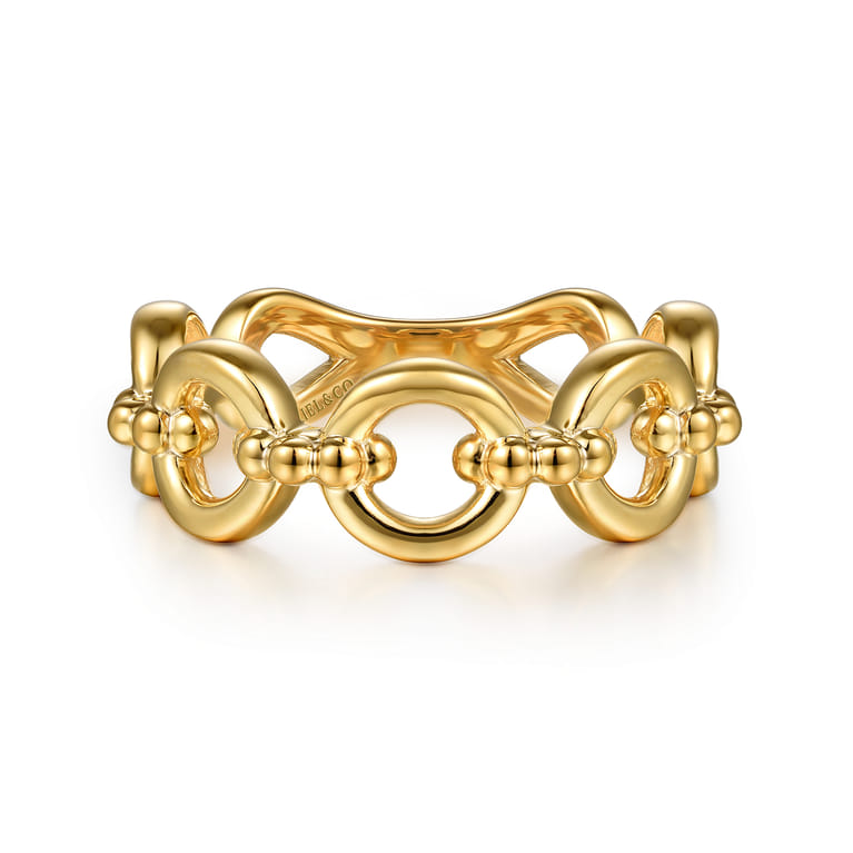 14K Yellow Gold Bujukan Round Link Bold Stackable - Shot 1