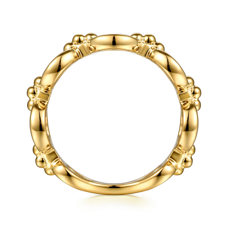 14K Yellow Gold Bujukan Round Link Bold Stackable - Shot 2