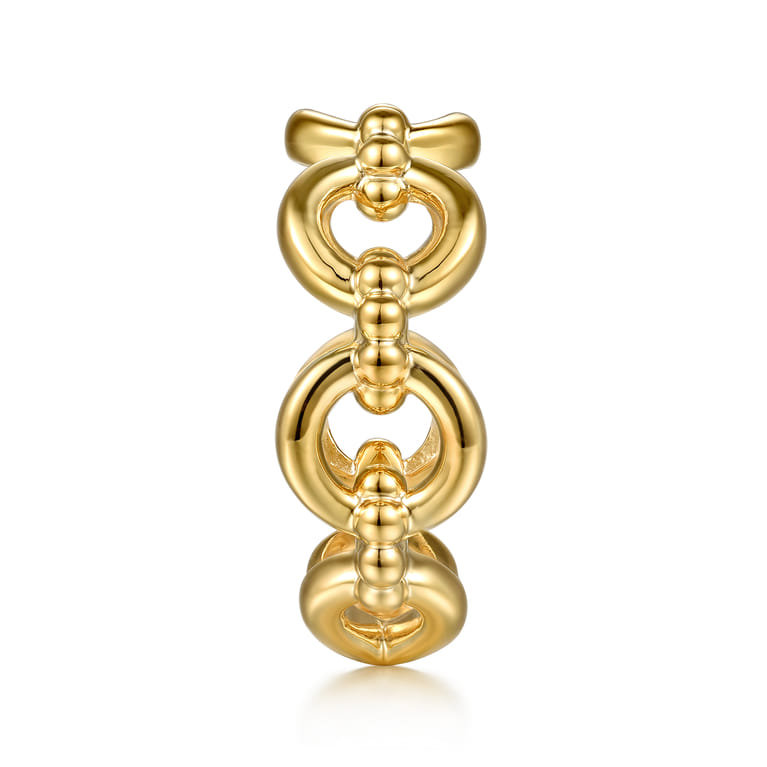 14K Yellow Gold Bujukan Round Link Bold Stackable - Shot 4