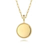 14K Yellow Gold Bujukan Round Personalized Medallion Pendant in size 24mm With Detachable Bail