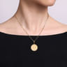 14K Yellow Gold Bujukan Round Personalized Medallion Pendant in size 24mm With Detachable Bail