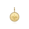 14K Yellow Gold Bujukan Round Starburst Medallion Pendant With Detachable Bail