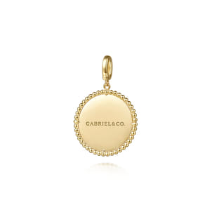 14K Yellow Gold Bujukan Round Starburst Medallion Pendant With Detachable Bail
