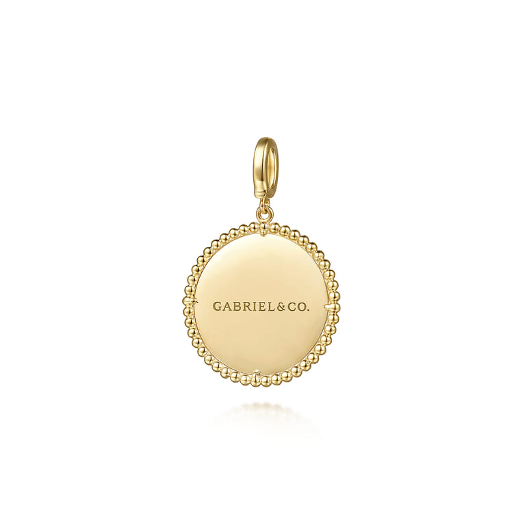 14K Yellow Gold Bujukan Round Starburst Medallion Pendant With Detachable Bail - Shot 2