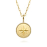 14K Yellow Gold Bujukan Round Starburst Medallion Pendant With Detachable Bail
