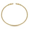 14K Yellow Gold Bujukan Split Cuff Bracelet with Diamond Flower Caps - 0.21 ct