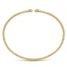 14K Yellow Gold Bujukan Split Cuff Bracelet with Diamond Flower Caps - 0.09 ct
