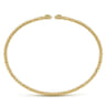 14K Yellow Gold Bujukan Split Cuff Bracelet with Diamond Flower Caps - 0.09 ct