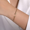 14K Yellow Gold Bujukan Split Cuff Bracelet with Diamond Flower Caps - 0.09 ct