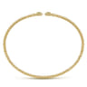 14K Yellow Gold Bujukan Split Cuff Bracelet with Diamond Flower Caps - 0.09 ct
