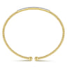 14K Yellow Gold Bujukan Split Cuff Bracelet with Diamond Pave Bar - 0.3 ct