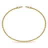 14K Yellow Gold Bujukan Split Cuff Bracelet with Diamond Pave Fan Caps - 0.18 ct