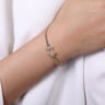 14K Yellow Gold Bujukan Split Cuff Bracelet with Diamond Pave Fan Caps - 0.18 ct