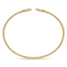 14K Yellow Gold Bujukan Split Cuff Bracelet with Diamond Pave Fan Caps - 0.2 ct