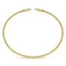 14K Yellow Gold Bujukan Split Cuff Bracelet with Diamond Pave Fan Caps - 0.2 ct