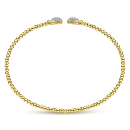 14K Yellow Gold Bujukan Split Cuff Bracelet with Pav¿ª Diamond Squares