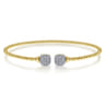 14K Yellow Gold Bujukan Split Cuff Bracelet with Pav¿ª Diamond Squares - 0.3 ct