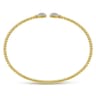 14K Yellow Gold Bujukan Split Cuff Bracelet with Pave Diamond Squares - 0.3 ct