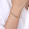 14K Yellow Gold Bujukan Split Cuff Bracelet with Pave Diamond Squares - 0.3 ct