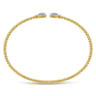 14K Yellow Gold Bujukan Split Cuff Bracelet with Pave Diamond Squares - 0.3 ct