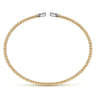 14K Yellow Gold Bujukan Split Cuff Bracelet with White Gold Pave Diamond Hearts - 0.19 ct