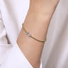 14K Yellow Gold Bujukan Split Cuff Bracelet with White Gold Pave Diamond Hearts - 0.19 ct