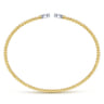 14K Yellow Gold Bujukan Split Cuff Bracelet with White Gold Pave Diamond Hearts - 0.19 ct