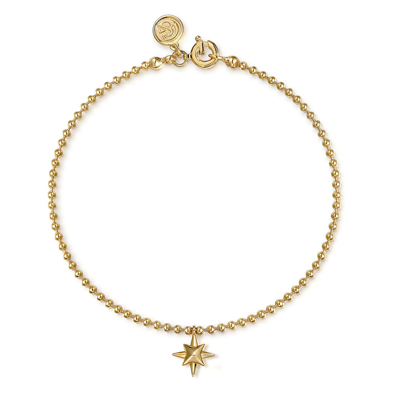 14K Yellow Gold Bujukan Starburst Charm Bracelet - Shot 1