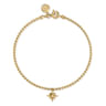 14K Yellow Gold Bujukan Starburst Charm Bracelet