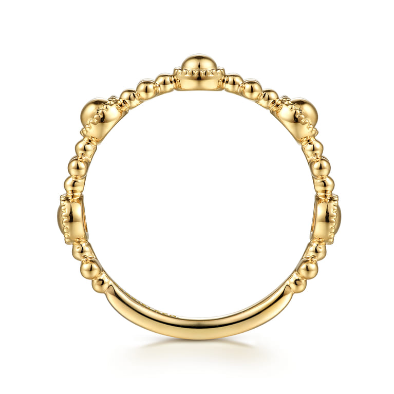 14K Yellow Gold Bujukan Station Delicate Stackable Ring - Shot 2