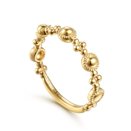 14K Yellow Gold Bujukan Station Delicate Stackable Ring