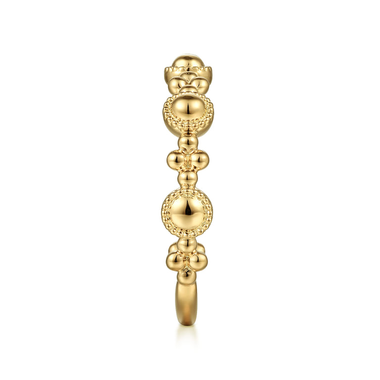 14K Yellow Gold Bujukan Station Delicate Stackable Ring - Shot 4