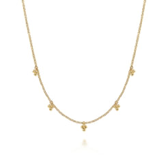 14K Yellow Gold Bujukan Station Droplet Necklace