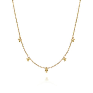 14K Yellow Gold Bujukan Station Droplet Necklace