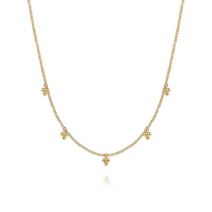 14K Yellow Gold Bujukan Station Droplet Necklace