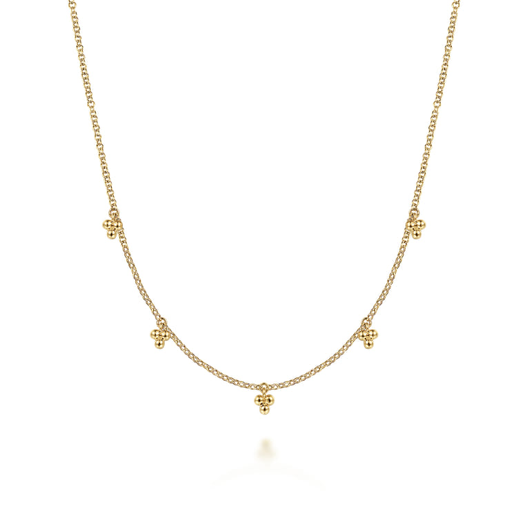 14K Yellow Gold Bujukan Station Droplet Necklace - Shot 1