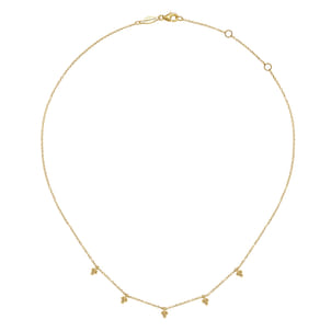 14K Yellow Gold Bujukan Station Droplet Necklace