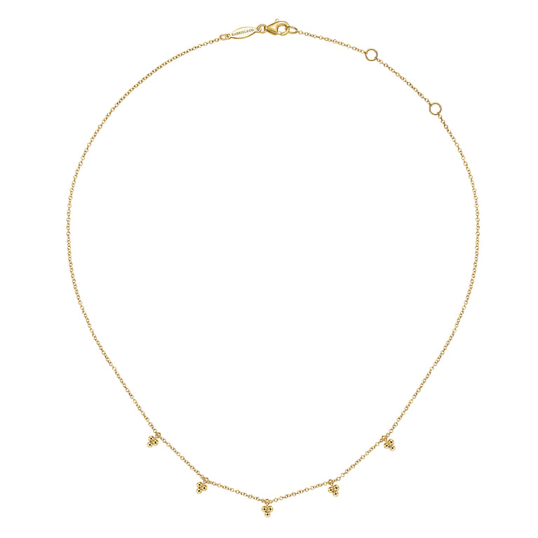 14K Yellow Gold Bujukan Station Droplet Necklace - Shot 2