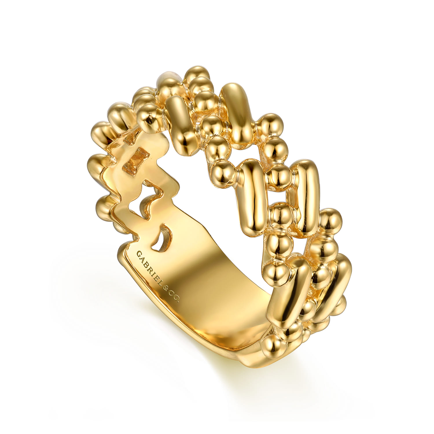 14K Yellow Gold Bujukan Station Stackable - Shot 3