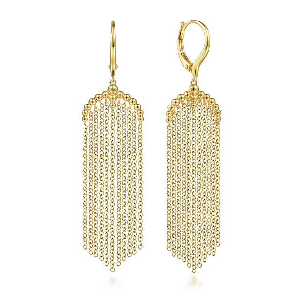 14K Yellow Gold Bujukan Tassel Drop Earrings @ $1025. Shop Earrings ...