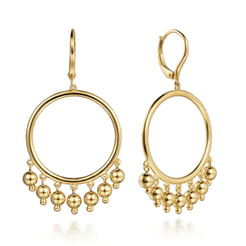 14K Yellow Gold Bujukan Tassle Drop Earrings