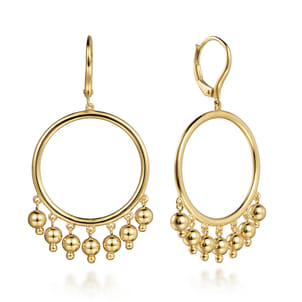 14K Yellow Gold Bujukan Tassle Drop Earrings