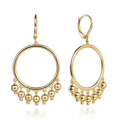 14K Yellow Gold Bujukan Tassle Drop Earrings