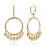 14K Yellow Gold Bujukan Tassle Drop Earrings