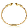 14K Yellow Gold Bujukan Teardrop And Clover Cuff Bangle Bracelet