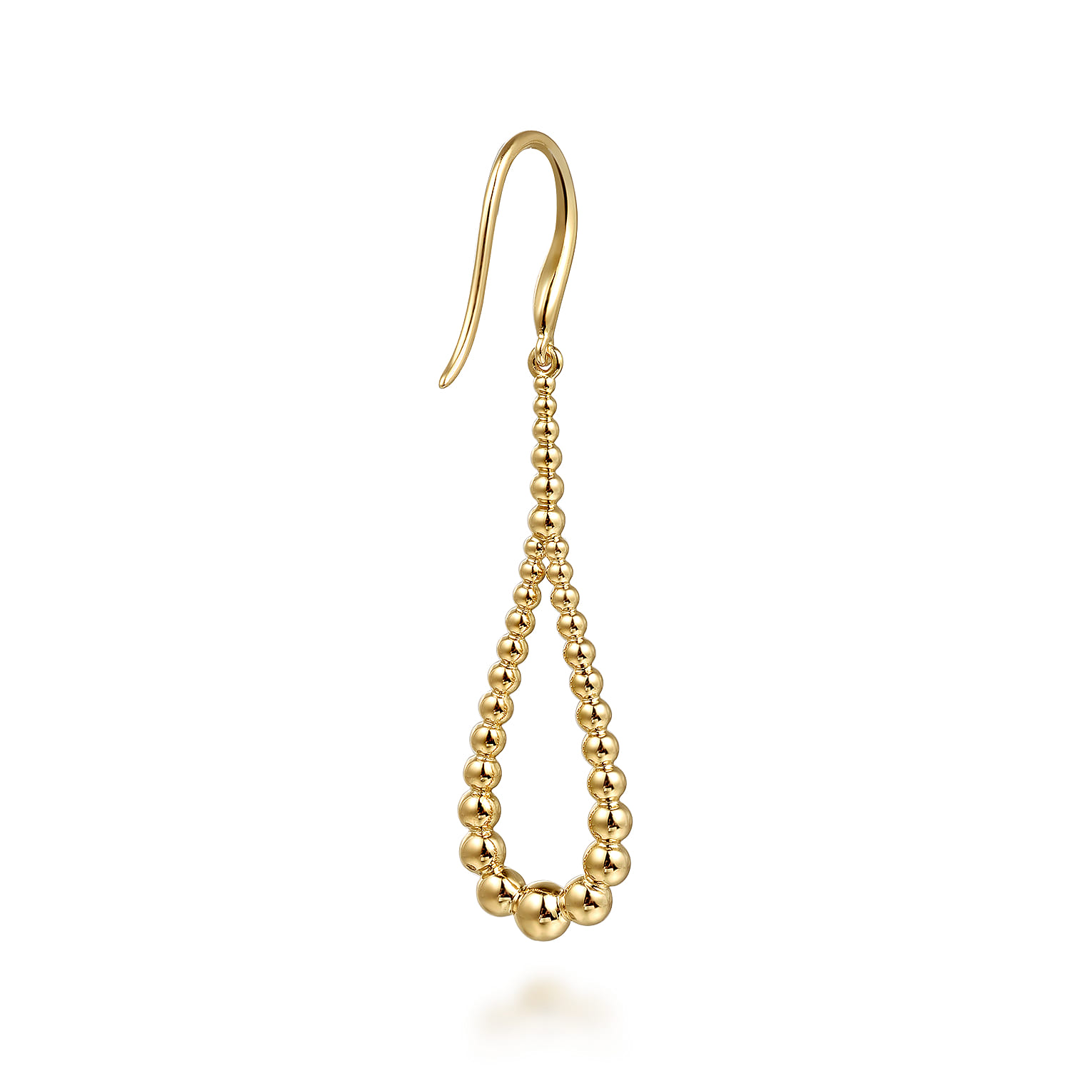 14K Yellow Gold Bujukan Teardrop Earrings - Shot 3