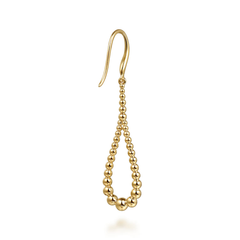 14K Yellow Gold Bujukan Teardrop Earrings - Shot 3